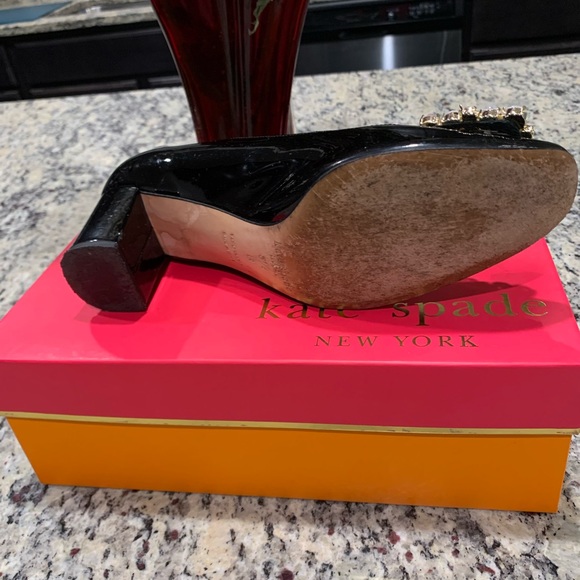 Kate Spade ♠️ block black patent leather shoes - Picture 3 of 11
